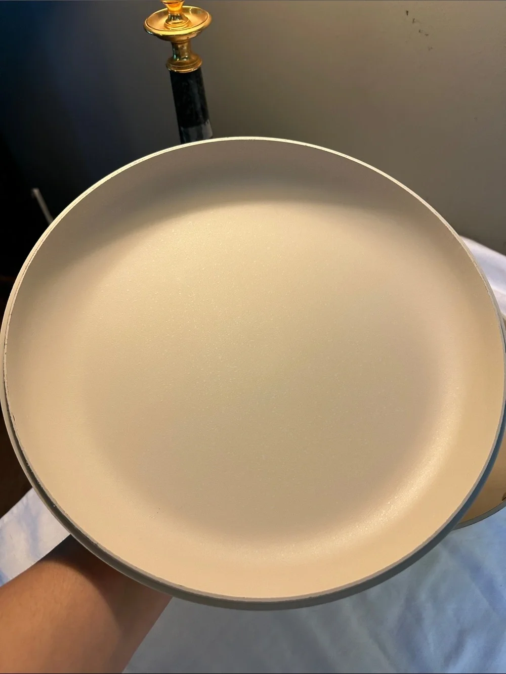 VELOSAN Creamish or yellow Nonstick Frying Pan with Lid -